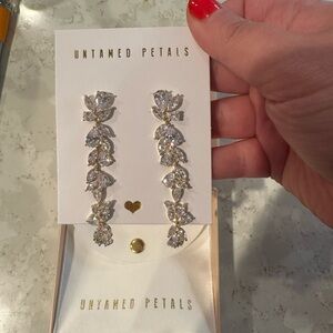 Untamed Petals - Promised Crystal Drop earrings GOLD